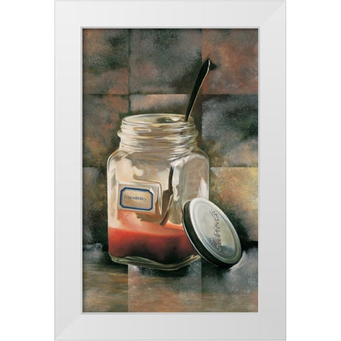 Strawberry White Modern Wood Framed Art Print by Roelofs, Wouter
