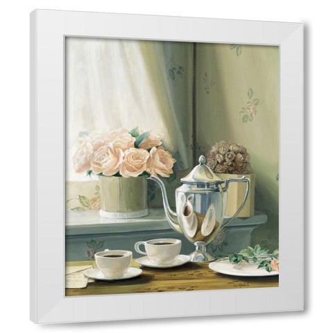 Morning coffee White Modern Wood Framed Art Print by Roelofs, Wouter