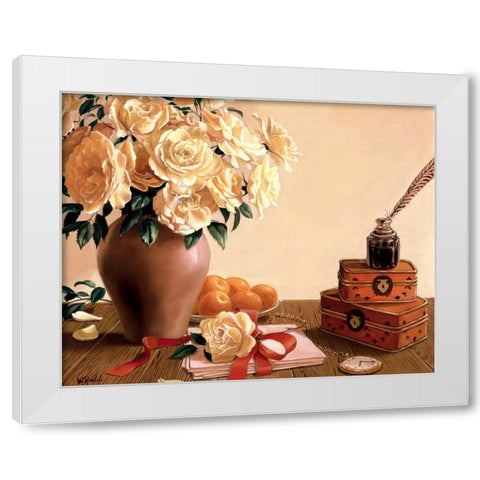 Classic stillife White Modern Wood Framed Art Print by Roelofs, Wouter