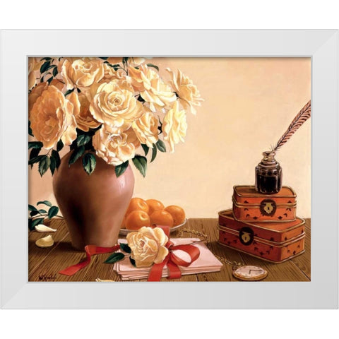 Classic stillife White Modern Wood Framed Art Print by Roelofs, Wouter