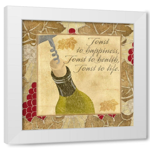 TOAST TO HAPPINESS White Modern Wood Framed Art Print by Artique Studio