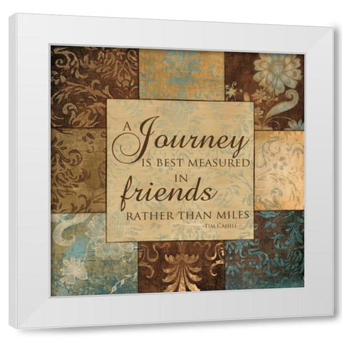 JOURNEY IS BEST MEASURED White Modern Wood Framed Art Print by Artique Studio