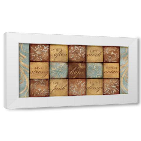 WORDS OF INSPIRATION White Modern Wood Framed Art Print by Artique Studio