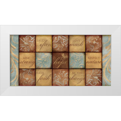 WORDS OF INSPIRATION White Modern Wood Framed Art Print by Artique Studio