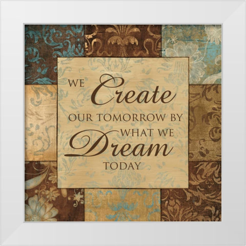 WHAT WE DREAM TODAY White Modern Wood Framed Art Print by Artique Studio