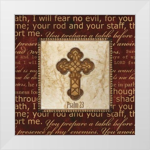 I WILL FEAR NO EVIL White Modern Wood Framed Art Print by Artique Studio