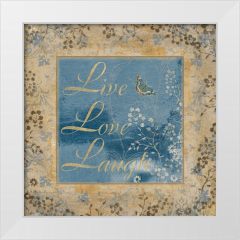 LIVE LOVE LAUGH White Modern Wood Framed Art Print by Artique Studio