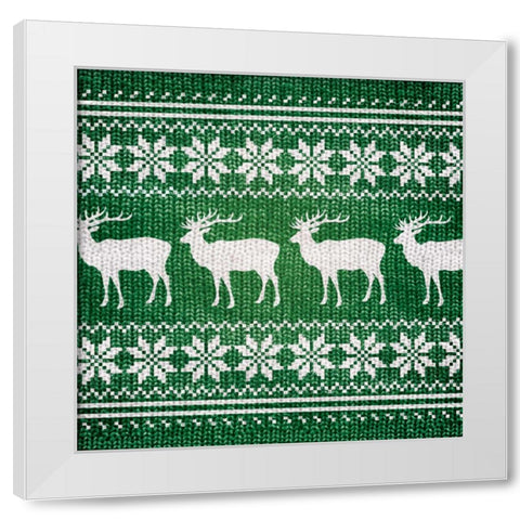 GREEN NORDIC SWEATER I White Modern Wood Framed Art Print by Artique Studio