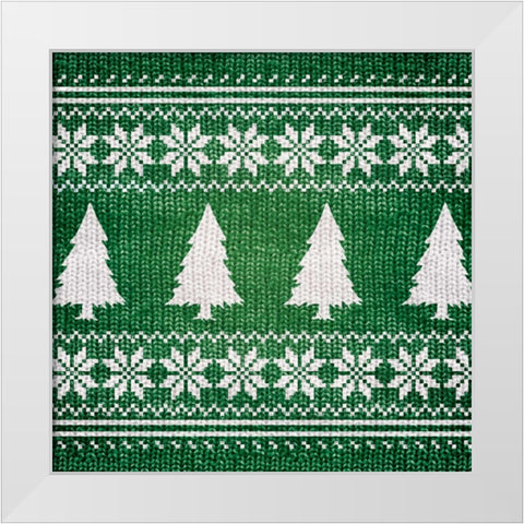 GREEN NORDIC SWEATER II White Modern Wood Framed Art Print by Artique Studio