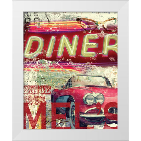 MELS DINER White Modern Wood Framed Art Print by Yang, Eric