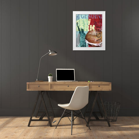 NEW YORK BAGEL White Modern Wood Framed Art Print by Yang, Eric