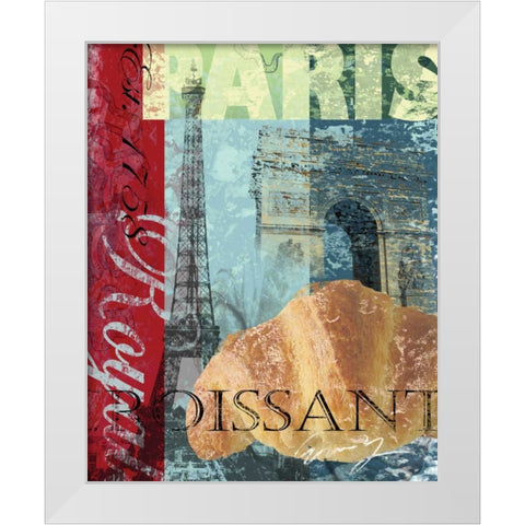 PARIS CROISSANT White Modern Wood Framed Art Print by Yang, Eric