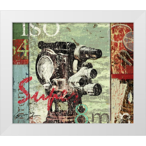 SUPER 8MM White Modern Wood Framed Art Print by Yang, Eric