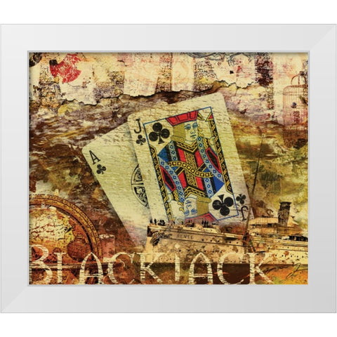 BLACK JACK White Modern Wood Framed Art Print by Yang, Eric