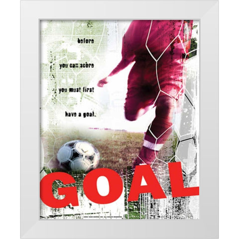 GOAL White Modern Wood Framed Art Print by Yang, Eric