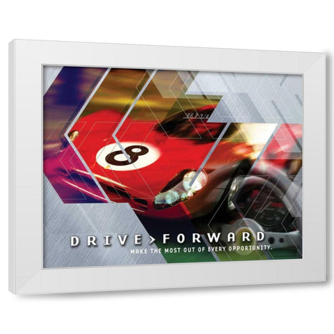 DRIVE FORWARD White Modern Wood Framed Art Print by Yang, Eric