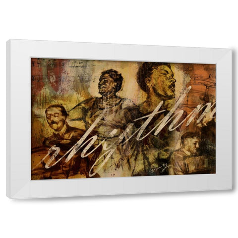 RHYTHM White Modern Wood Framed Art Print by Yang, Eric
