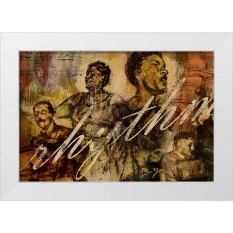 RHYTHM White Modern Wood Framed Art Print by Yang, Eric