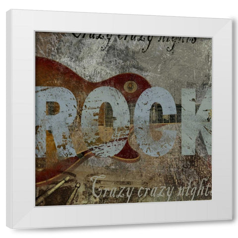 ROCK White Modern Wood Framed Art Print by Yang, Eric