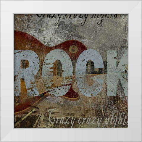 ROCK White Modern Wood Framed Art Print by Yang, Eric