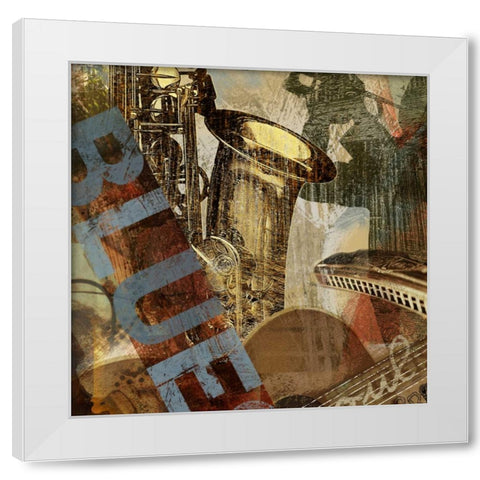 THE BLUES White Modern Wood Framed Art Print by Yang, Eric