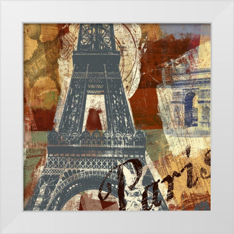 TOUR PARIS White Modern Wood Framed Art Print by Yang, Eric