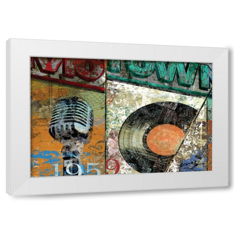 HITS TOWN 1959 White Modern Wood Framed Art Print by Yang, Eric