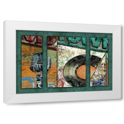 HITS TOWN 1959 - triptych White Modern Wood Framed Art Print by Yang, Eric