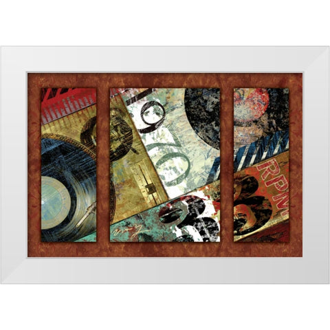 HITS TOWN 1970 - triptych White Modern Wood Framed Art Print by Yang, Eric