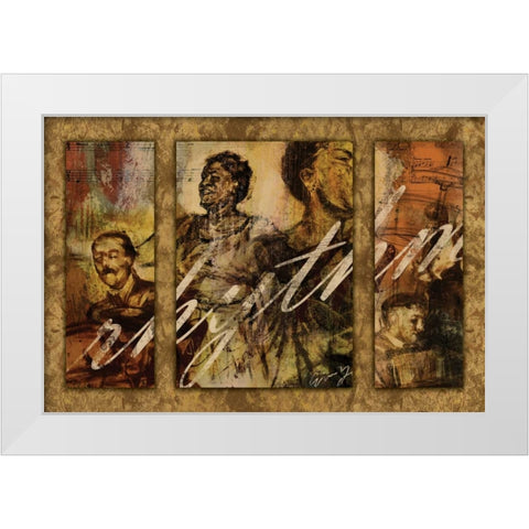 RHYTHM - triptych White Modern Wood Framed Art Print by Yang, Eric