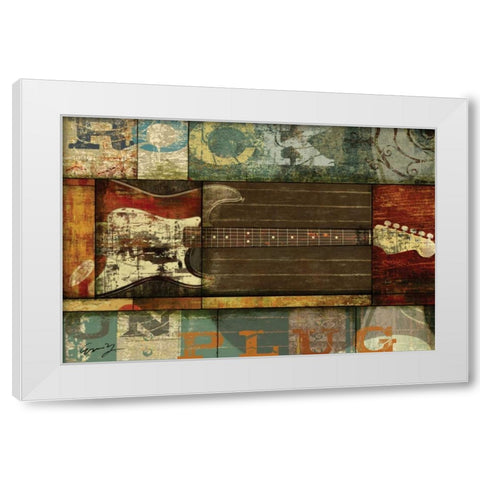ROCK GUITAR White Modern Wood Framed Art Print by Yang, Eric