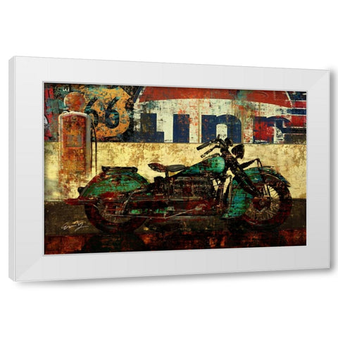 BIKE ROUTE 66 I White Modern Wood Framed Art Print by Yang, Eric
