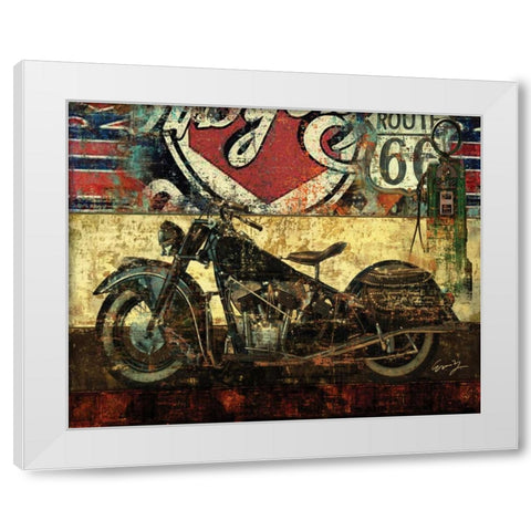 BIKE ROUTE 66 II White Modern Wood Framed Art Print by Yang, Eric