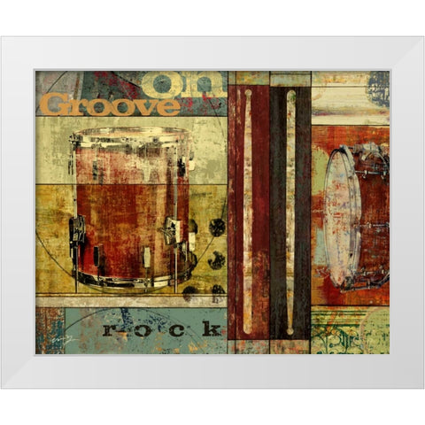GROOVE ON White Modern Wood Framed Art Print by Yang, Eric