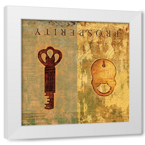 PROSPERITY White Modern Wood Framed Art Print by Yang, Eric