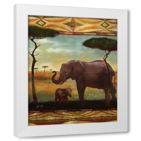 JUNGLE GIANTS II White Modern Wood Framed Art Print by Yang, Eric