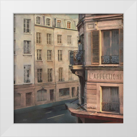 L AFFECTION White Modern Wood Framed Art Print by Yang, Eric