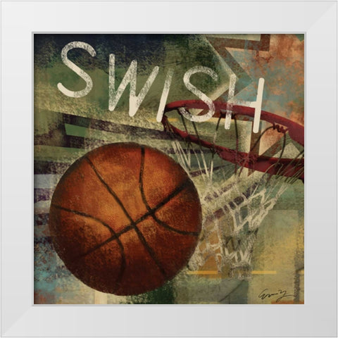 SWISH White Modern Wood Framed Art Print by Yang, Eric