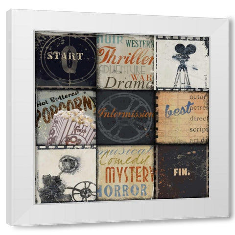 CINEMA 9 PATCH White Modern Wood Framed Art Print by Yang, Eric
