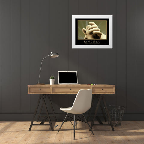 KINDNESS White Modern Wood Framed Art Print by Yang, Eric