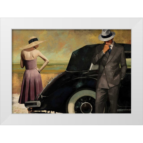 THE GETAWAY White Modern Wood Framed Art Print by Yang, Eric
