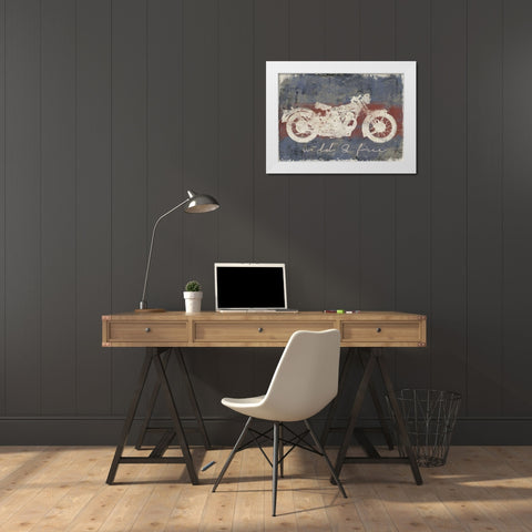 WILD AND FREE MOTORCYCLE White Modern Wood Framed Art Print by Yang, Eric