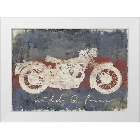 WILD AND FREE MOTORCYCLE White Modern Wood Framed Art Print by Yang, Eric