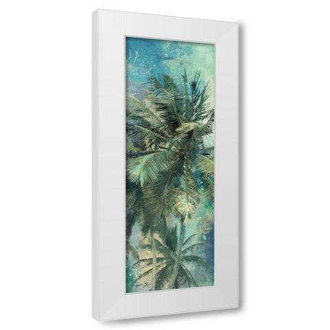 TEAL PALM TRIPTYCH I White Modern Wood Framed Art Print by Yang, Eric