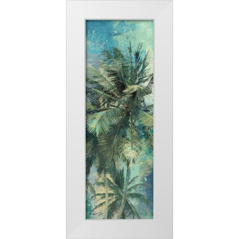 TEAL PALM TRIPTYCH I White Modern Wood Framed Art Print by Yang, Eric