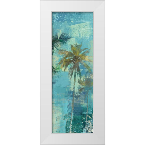 TEAL PALM TRIPTYCH III White Modern Wood Framed Art Print by Yang, Eric