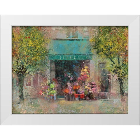 PROVENCE FLOWER SHOP White Modern Wood Framed Art Print by Yang, Eric