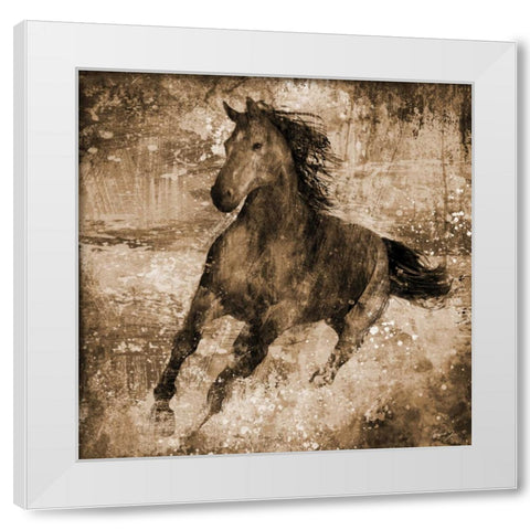 RUNNING FREE White Modern Wood Framed Art Print by Yang, Eric