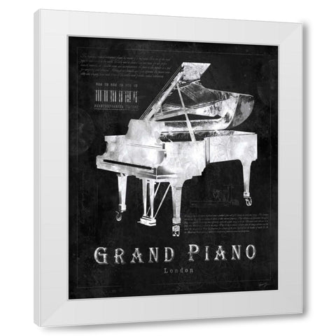 BLACK PRINT GRAND PIANO White Modern Wood Framed Art Print by Yang, Eric