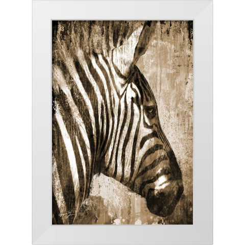 AFRICAN ANIMALS II - sepia White Modern Wood Framed Art Print by Yang, Eric
